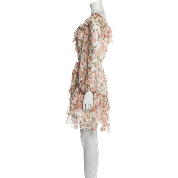 Zimmermann floral print silk mini dress ZM2 US8 - Picture 4 of 5